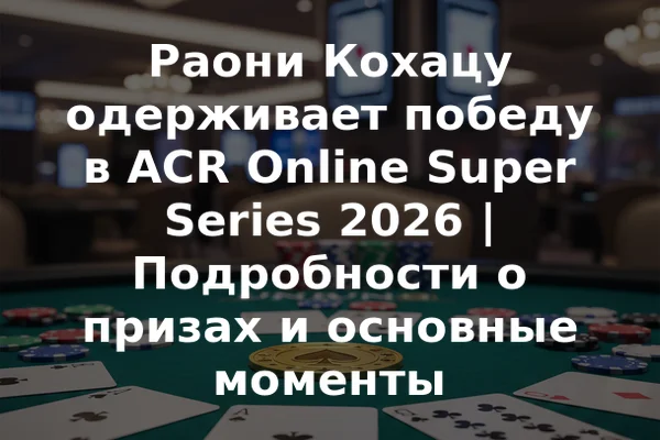 Раони Кохацу одерживает победу в ACR Online Super Series 2026 | Подробности о призах и основные моменты