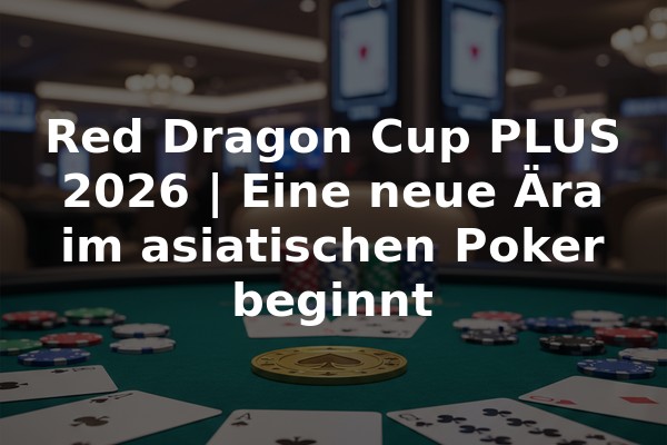 Red Dragon Cup PLUS 2026 | Eine neue Ära im asiatischen Poker beginnt