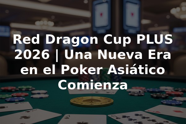 Red Dragon Cup PLUS 2026 | Una Nueva Era en el Poker Asiático Comienza