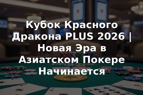 Кубок Красного Дракона PLUS 2026 | Новая Эра в Азиатском Покере Начинается
