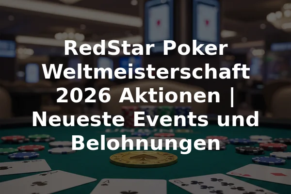 RedStar Poker Weltmeisterschaft 2026 Aktionen | Neueste Events und Belohnungen