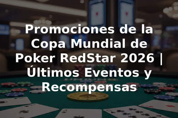 Promociones de la Copa Mundial de Poker RedStar 2026 | Últimos Eventos y Recompensas