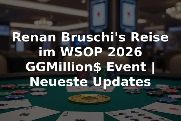 Renan Bruschi's Reise im WSOP 2026 GGMillion$ Event | Neueste Updates