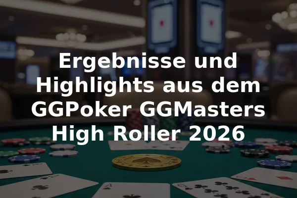 Ergebnisse und Highlights aus dem GGPoker GGMasters High Roller 2026