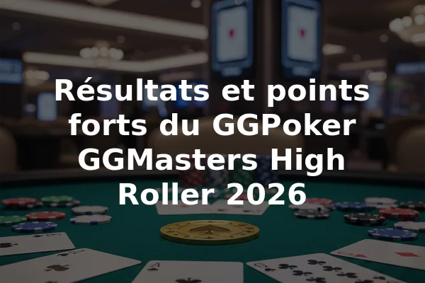 Résultats et points forts du GGPoker GGMasters High Roller 2026