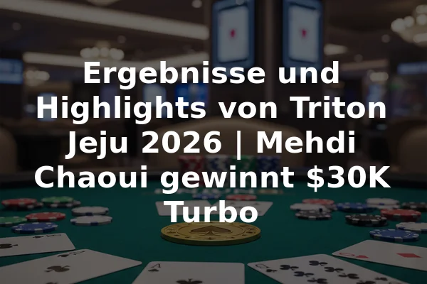 Ergebnisse und Highlights von Triton Jeju 2026 | Mehdi Chaoui gewinnt $30K Turbo