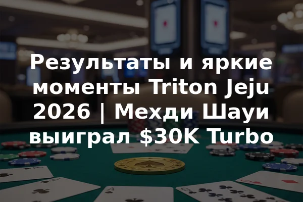 Результаты и яркие моменты Triton Jeju 2026 | Мехди Шауи выиграл $30K Turbo