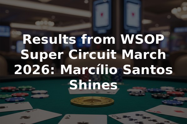 Results from WSOP Super Circuit March 2026: Marcílio Santos Shines