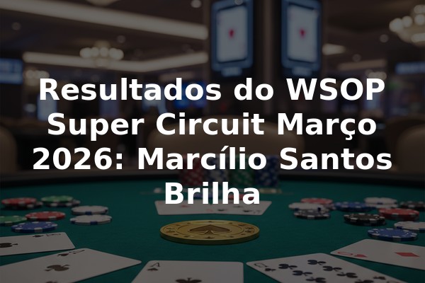 Resultados do WSOP Super Circuit Março 2026: Marcílio Santos Brilha