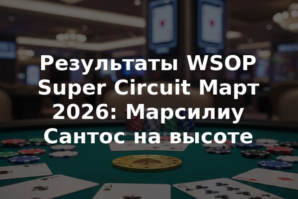 Результаты WSOP Super Circuit Март 2026: Марсилиу Сантос на высоте