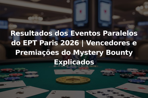 Resultados dos Eventos Paralelos do EPT Paris 2026 | Vencedores e Premiações do Mystery Bounty Explicados