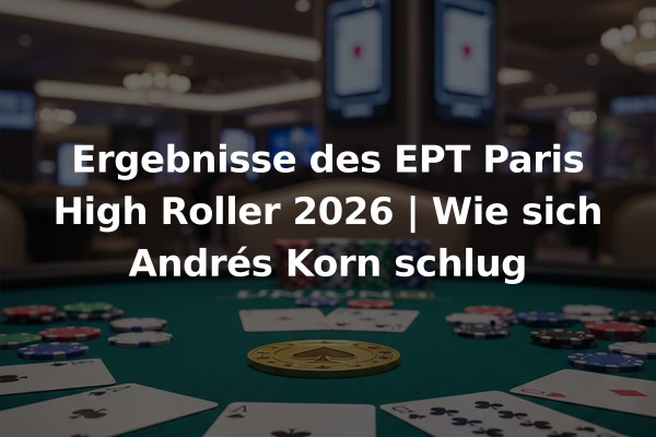 Ergebnisse des EPT Paris High Roller 2026 | Wie sich Andrés Korn schlug