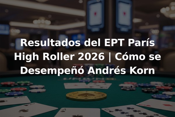 Resultados del EPT París High Roller 2026 | Cómo se Desempeñó Andrés Korn