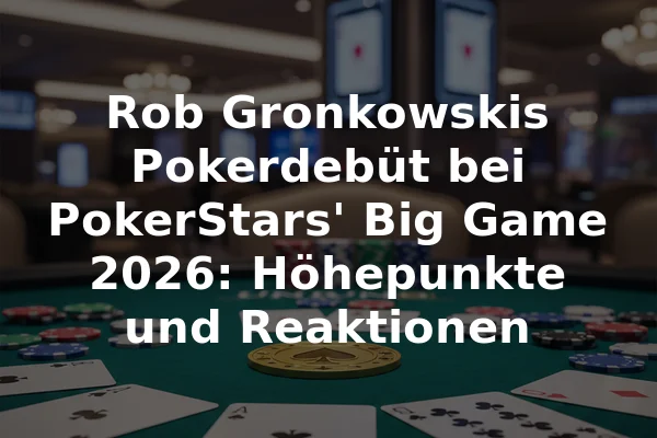 Rob Gronkowskis Pokerdebüt bei PokerStars' Big Game 2026: Höhepunkte und Reaktionen