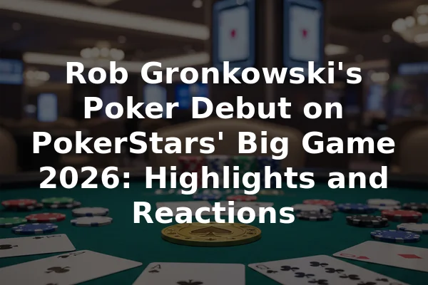 Rob Gronkowski's Poker Debut on PokerStars' Big Game 2026: Highlights and Reactions