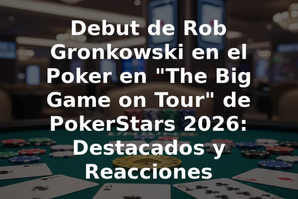 Debut de Rob Gronkowski en el Poker en "The Big Game on Tour" de PokerStars 2026: Destacados y Reacciones