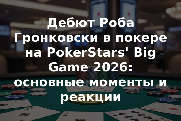 Дебют Роба Гронковски в покере на PokerStars' Big Game 2026: основные моменты и реакции