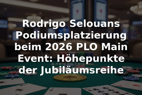 Rodrigo Selouans Podiumsplatzierung beim 2026 PLO Main Event: Höhepunkte der Jubiläumsreihe