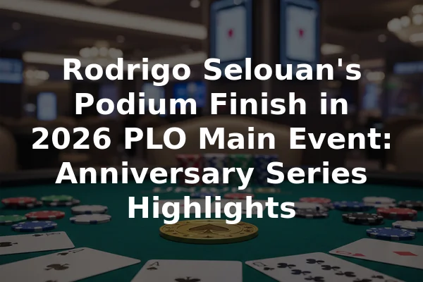 Rodrigo Selouan's Podium Finish in 2026 PLO Main Event: Anniversary Series Highlights