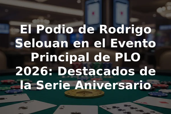 El Podio de Rodrigo Selouan en el Evento Principal de PLO 2026: Destacados de la Serie Aniversario