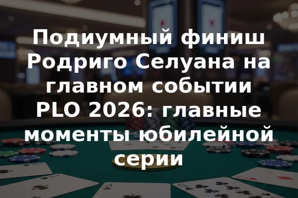 Подиумный финиш Родриго Селуана на главном событии PLO 2026: главные моменты юбилейной серии