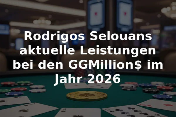Rodrigos Selouans aktuelle Leistungen bei den GGMillion$ im Jahr 2026