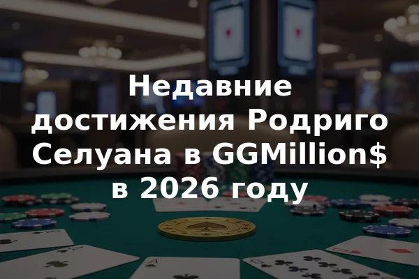 Недавние достижения Родриго Селуана в GGMillion$ в 2026 году