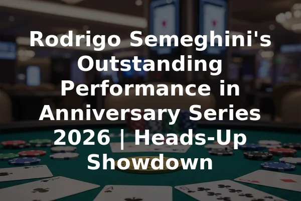 Rodrigo Semeghini's Outstanding Performance in Anniversary Series 2026 | Heads-Up Showdown