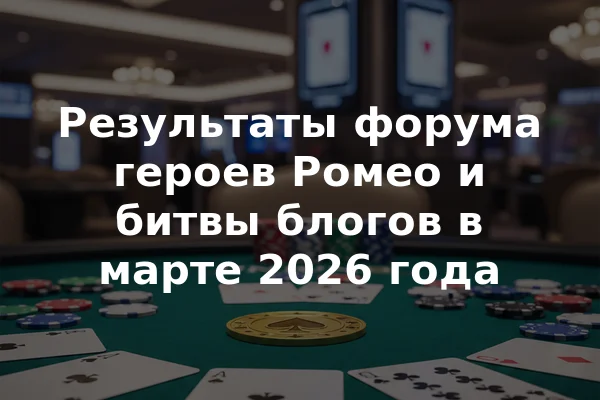 Результаты форума героев Ромео и битвы блогов в марте 2026 года