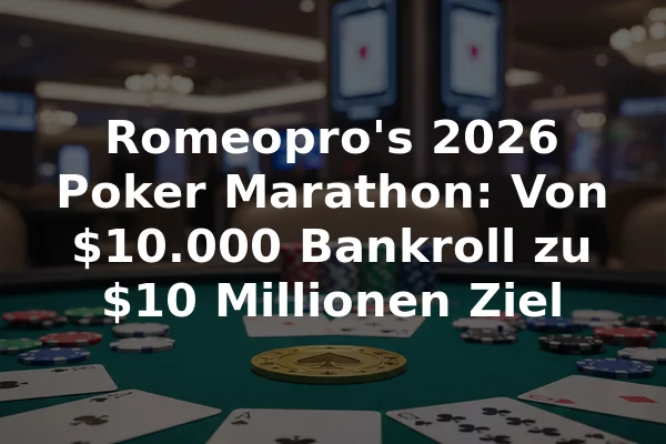 Romeopro's 2026 Poker Marathon: Von $10.000 Bankroll zu $10 Millionen Ziel
