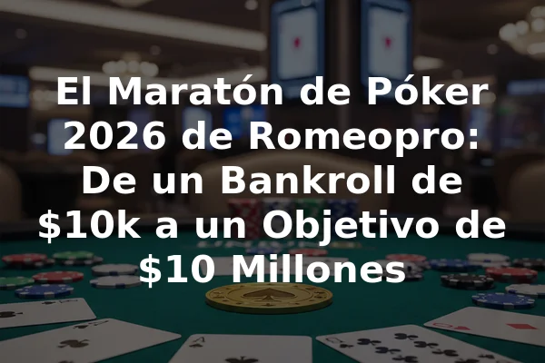 El Maratón de Póker 2026 de Romeopro: De un Bankroll de $10k a un Objetivo de $10 Millones