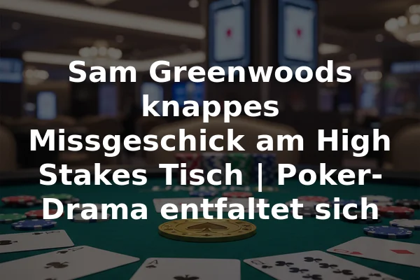 Sam Greenwoods knappes Missgeschick am High Stakes Tisch | Poker-Drama entfaltet sich