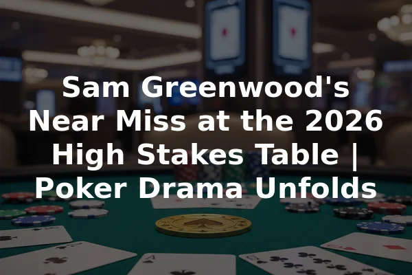 Sam Greenwood's Near Miss at the 2026 High Stakes Table | Poker Drama Unfolds
