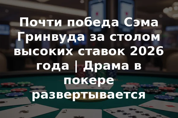 Почти победа Сэма Гринвуда за столом высоких ставок 2026 года | Драма в покере развертывается