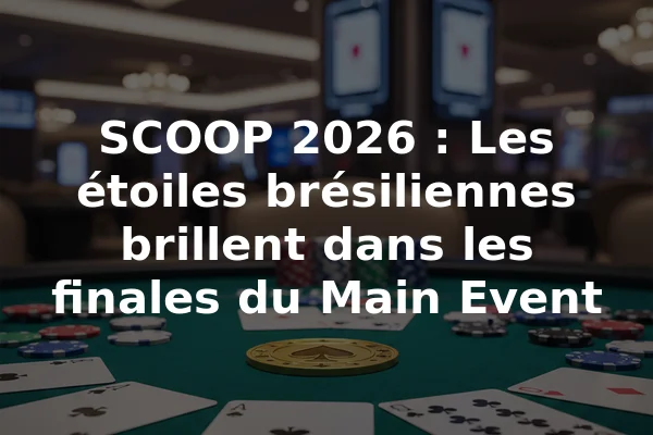 SCOOP 2026 : Les étoiles brésiliennes brillent dans les finales du Main Event
