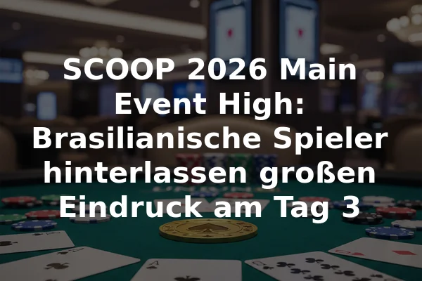 SCOOP 2026 Main Event High: Brasilianische Spieler hinterlassen großen Eindruck am Tag 3