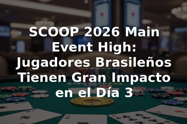 SCOOP 2026 Main Event High: Jugadores Brasileños Tienen Gran Impacto en el Día 3