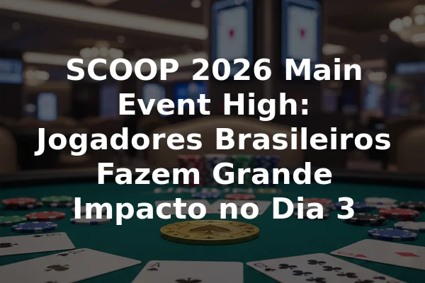 SCOOP 2026 Main Event High: Jogadores Brasileiros Fazem Grande Impacto no Dia 3