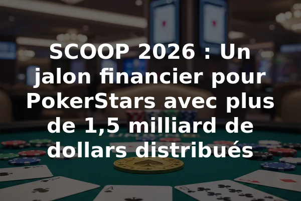 SCOOP 2026 : Un jalon financier pour PokerStars avec plus de 1,5 milliard de dollars distribués