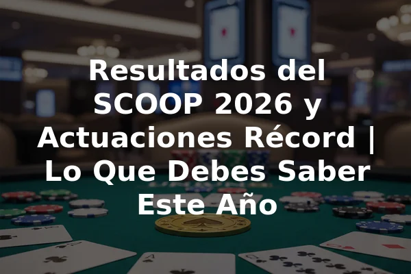 Resultados del SCOOP 2026 y Actuaciones Récord | Lo Que Debes Saber Este Año