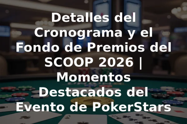 Detalles del Cronograma y el Fondo de Premios del SCOOP 2026 | Momentos Destacados del Evento de PokerStars