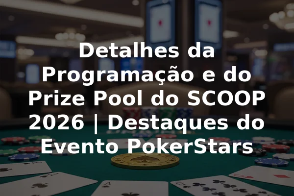 Detalhes da Programação e do Prize Pool do SCOOP 2026 | Destaques do Evento PokerStars