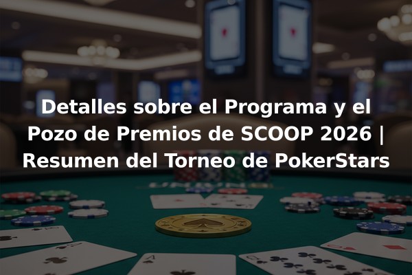 Detalles sobre el Programa y el Pozo de Premios de SCOOP 2026 | Resumen del Torneo de PokerStars