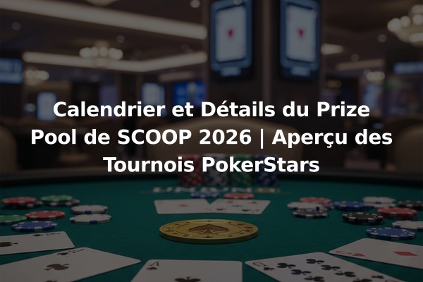 Calendrier et Détails du Prize Pool de SCOOP 2026 | Aperçu des Tournois PokerStars