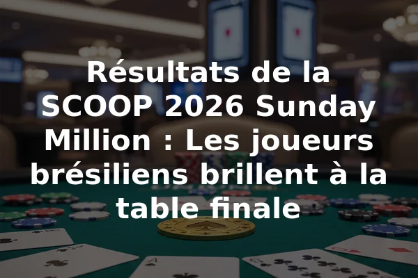 Résultats de la SCOOP 2026 Sunday Million : Les joueurs brésiliens brillent à la table finale