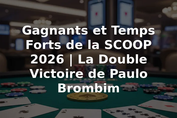 Gagnants et Temps Forts de la SCOOP 2026 | La Double Victoire de Paulo Brombim