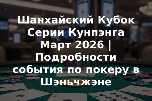 Шанхайский Кубок Серии Кунпэнга Март 2026 | Подробности события по покеру в Шэньчжэне