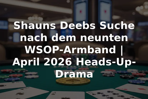 Shauns Deebs Suche nach dem neunten WSOP-Armband | April 2026 Heads-Up-Drama