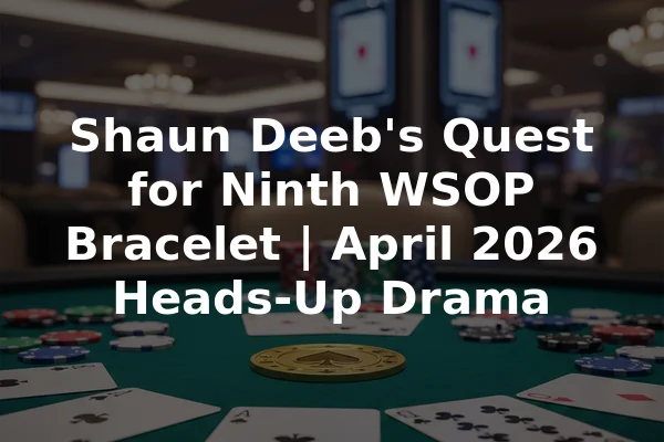 Shaun Deeb's Quest for Ninth WSOP Bracelet | April 2026 Heads-Up Drama