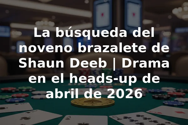 La búsqueda del noveno brazalete de Shaun Deeb | Drama en el heads-up de abril de 2026